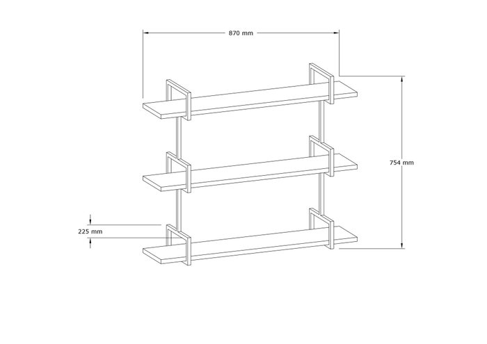 Hanah Home Estantería de Pared Industrial Nogal Hanah Home Estantería de Pared Industrial Nogal